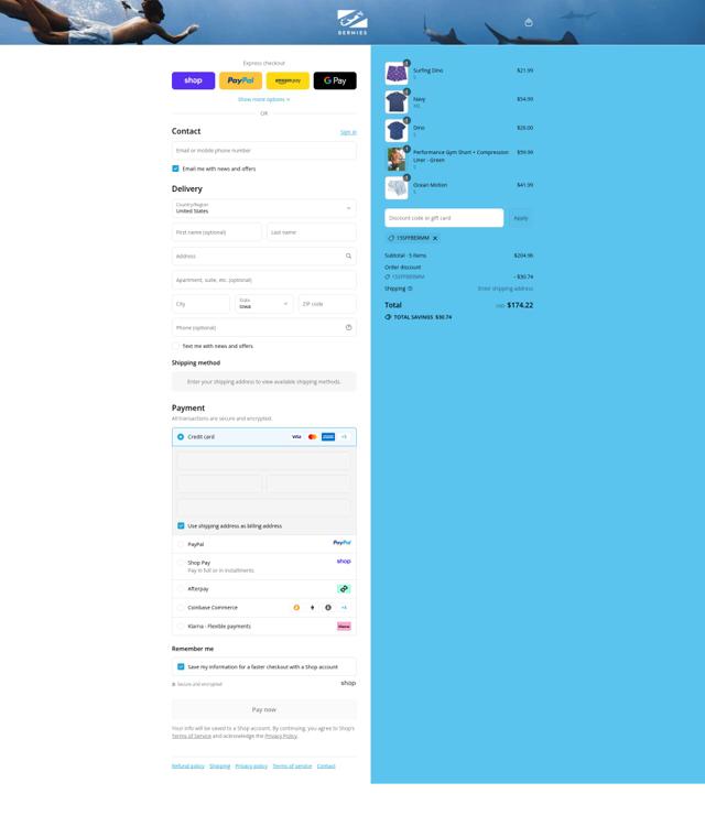 Bermies checkout page showing Bermies discount code box | Screenshot taken by SimplyCodes community member on Sep 14, 2025