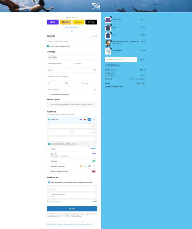 Bermies checkout page showing Bermies discount code box | Screenshot taken by SimplyCodes community member on Sep 14, 2025