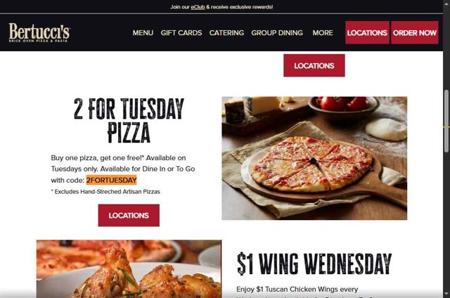 Bertucci's checkout page showing Bertucci's coupon code box | Screenshot taken by SimplyCodes community member on Aug 21, 2025