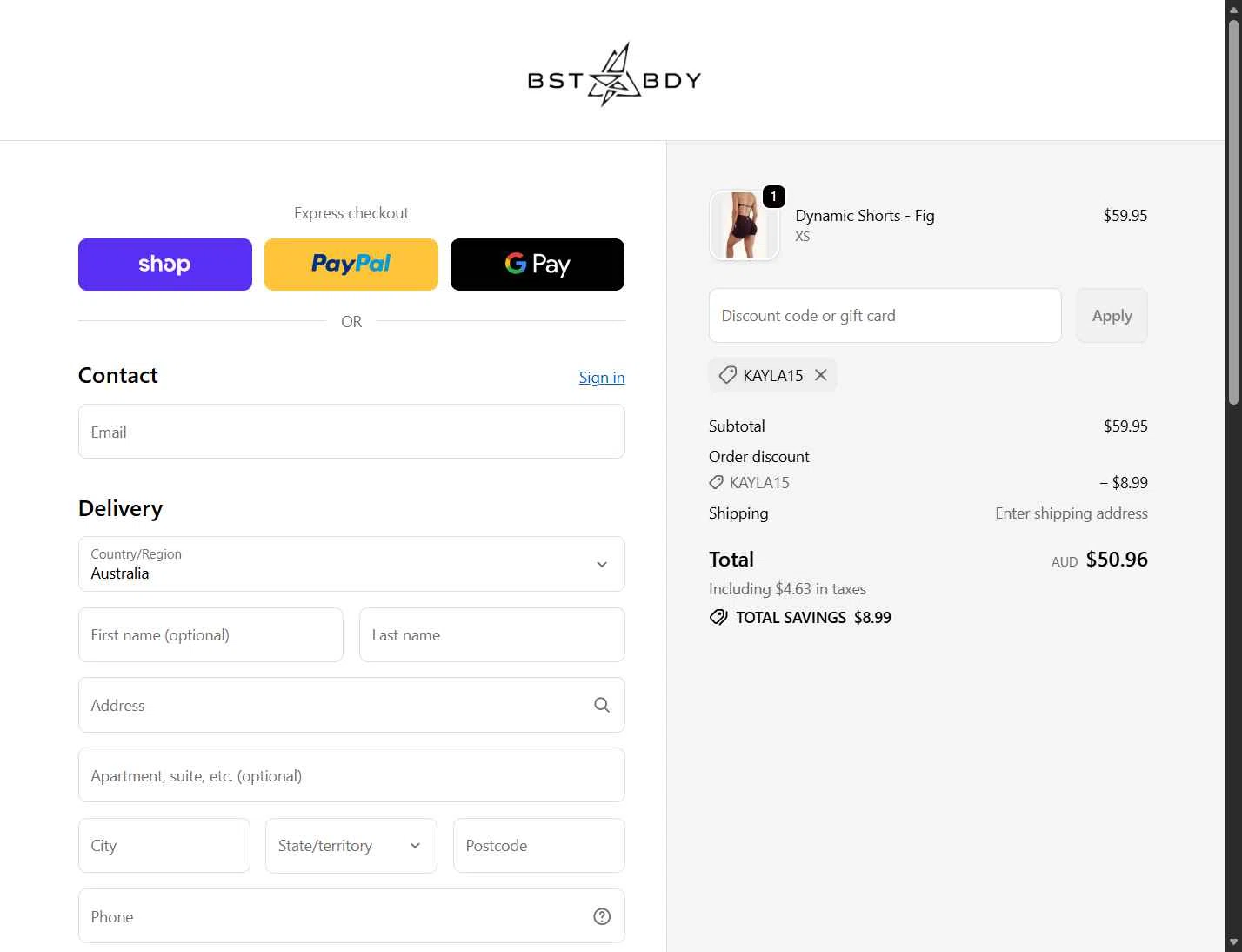 BEST BODY checkout page showing BEST BODY promo code box | Screenshot taken by SimplyCodes community member on Jan 28, 2026