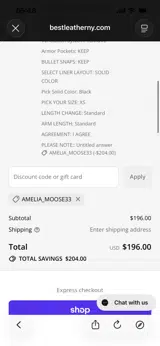 AMELIA_MOOSE33 coupon verification screenshot