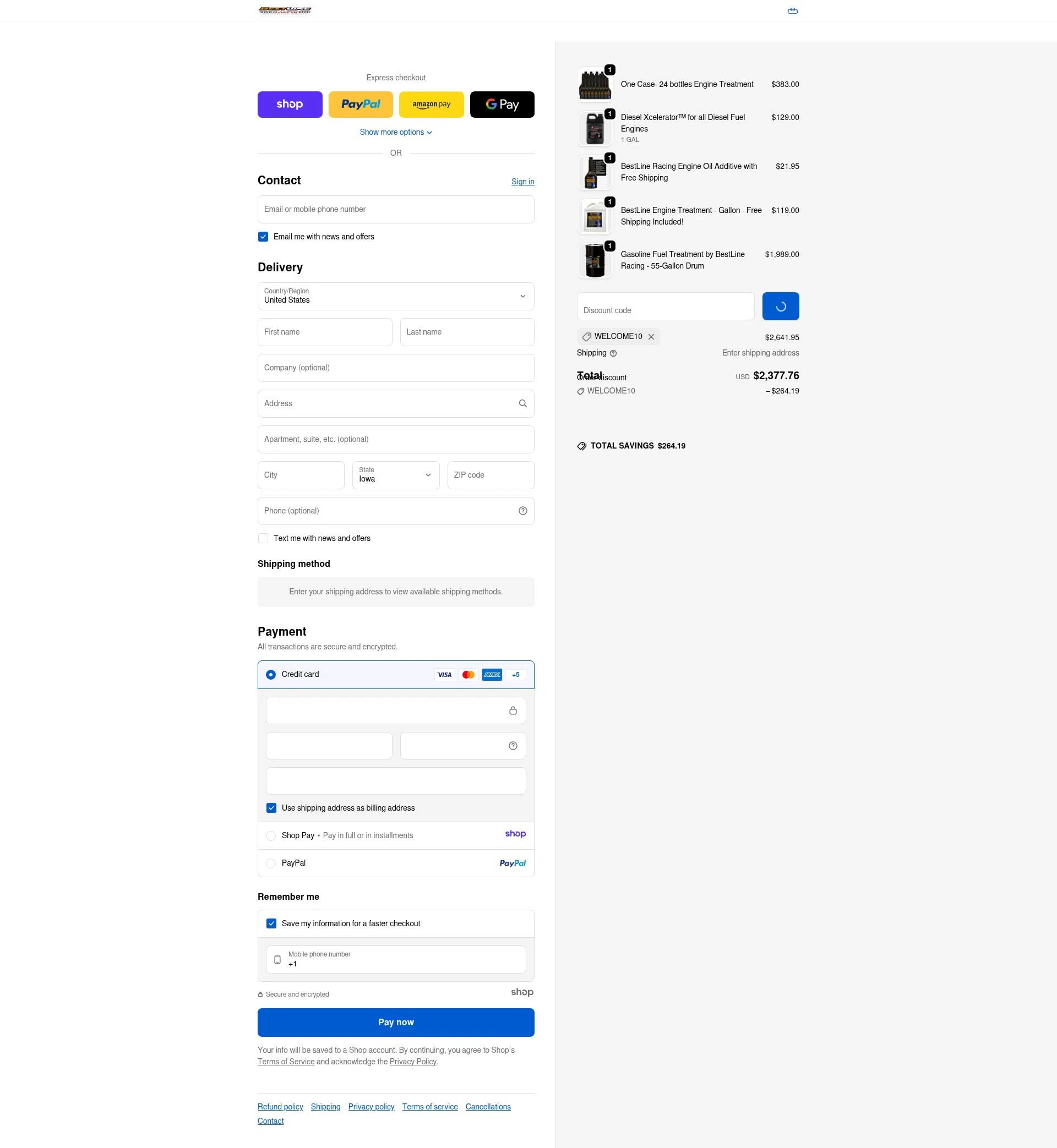 Bestline checkout page showing Bestline promo code box | Screenshot taken by SimplyCodes community member on Jan 1, 2026