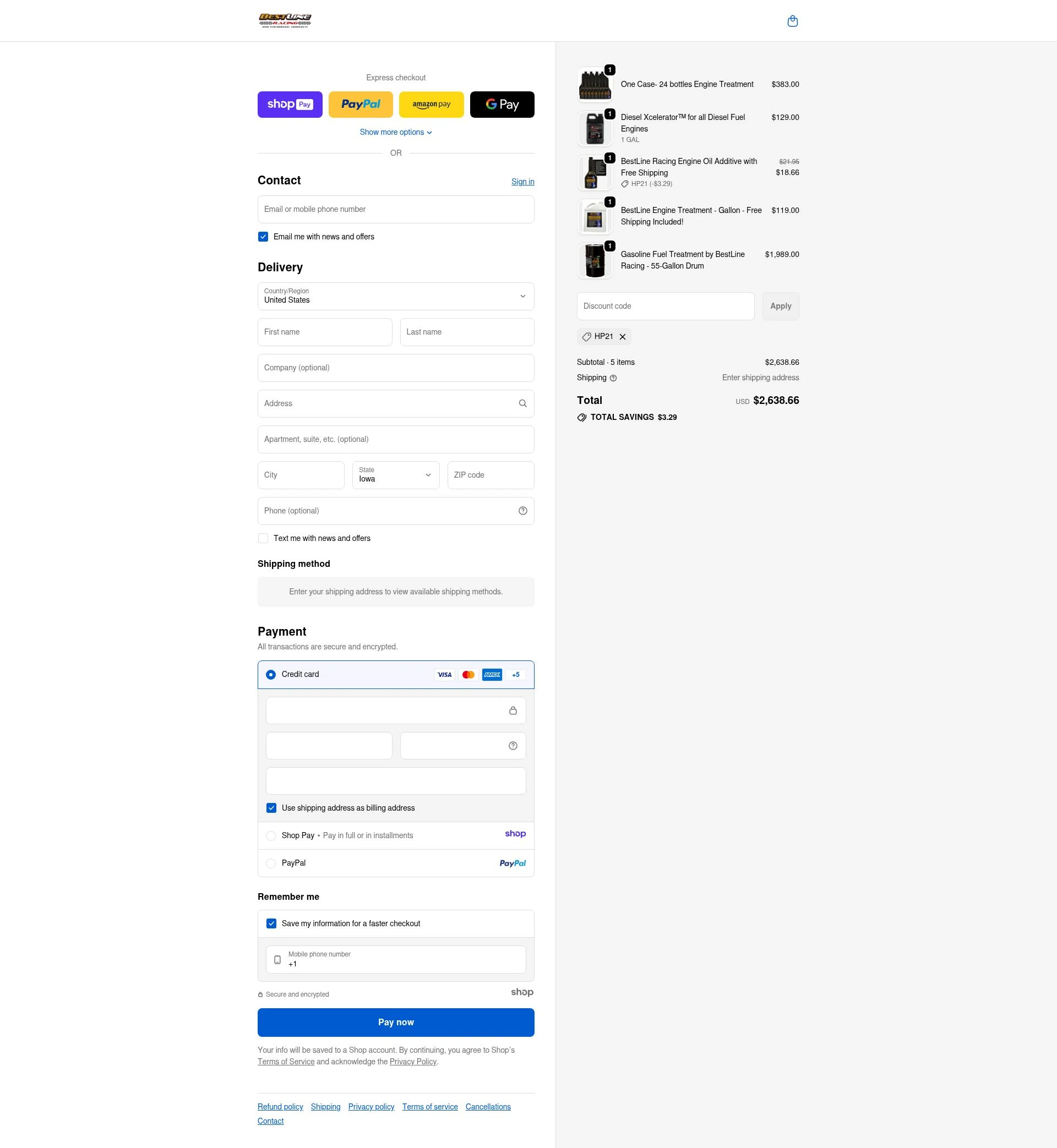 Bestline checkout page showing Bestline promo code box | Screenshot taken by SimplyCodes community member on Jan 7, 2026