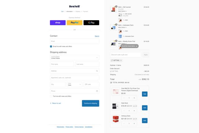 BestSelf Co. checkout page showing BestSelf Co. discount code box | Screenshot taken by SimplyCodes community member on Sep 17, 2025