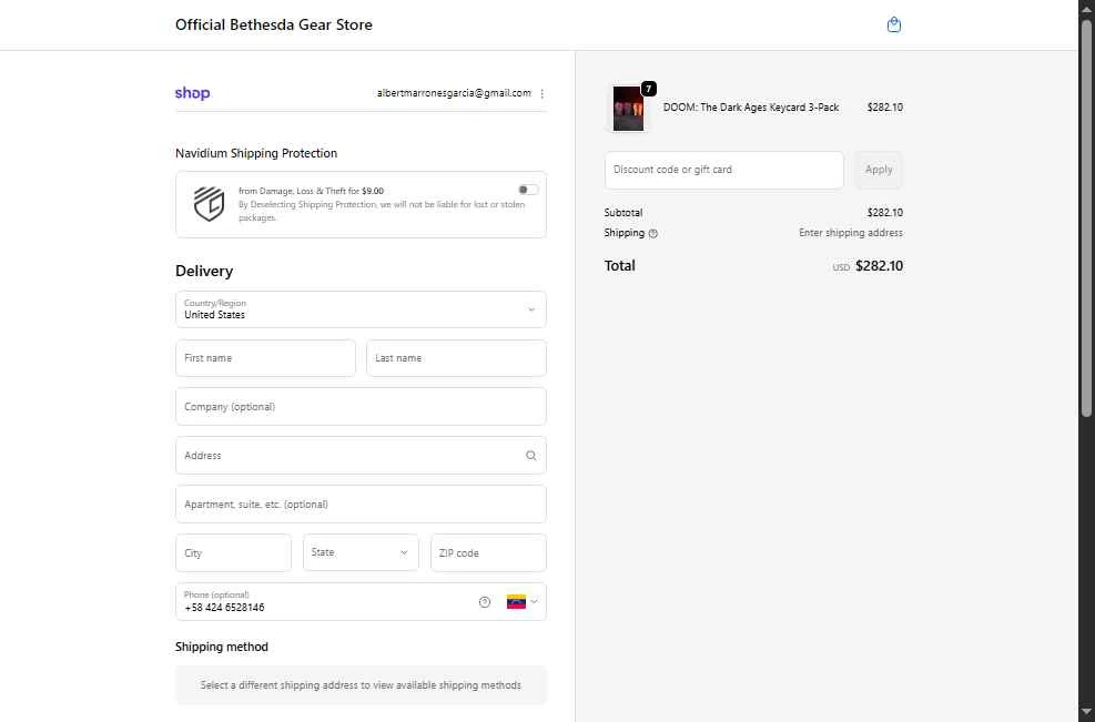 Bethesda checkout page showing Bethesda discount code box | Screenshot taken by SimplyCodes community member on Feb 20, 2026