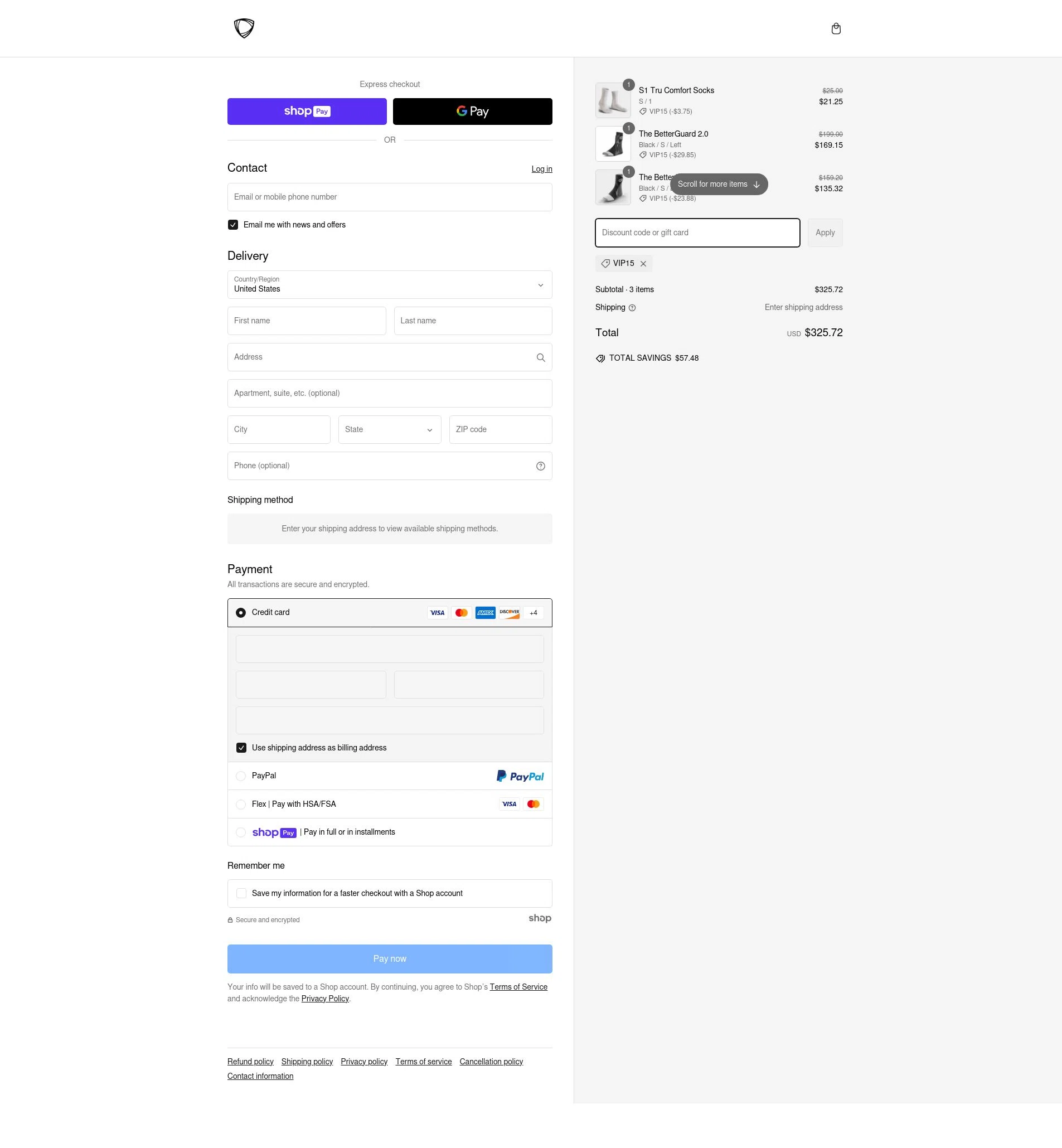 BETTERGUARDS checkout page showing BETTERGUARDS promo code box | Screenshot taken by SimplyCodes community member on Feb 27, 2025