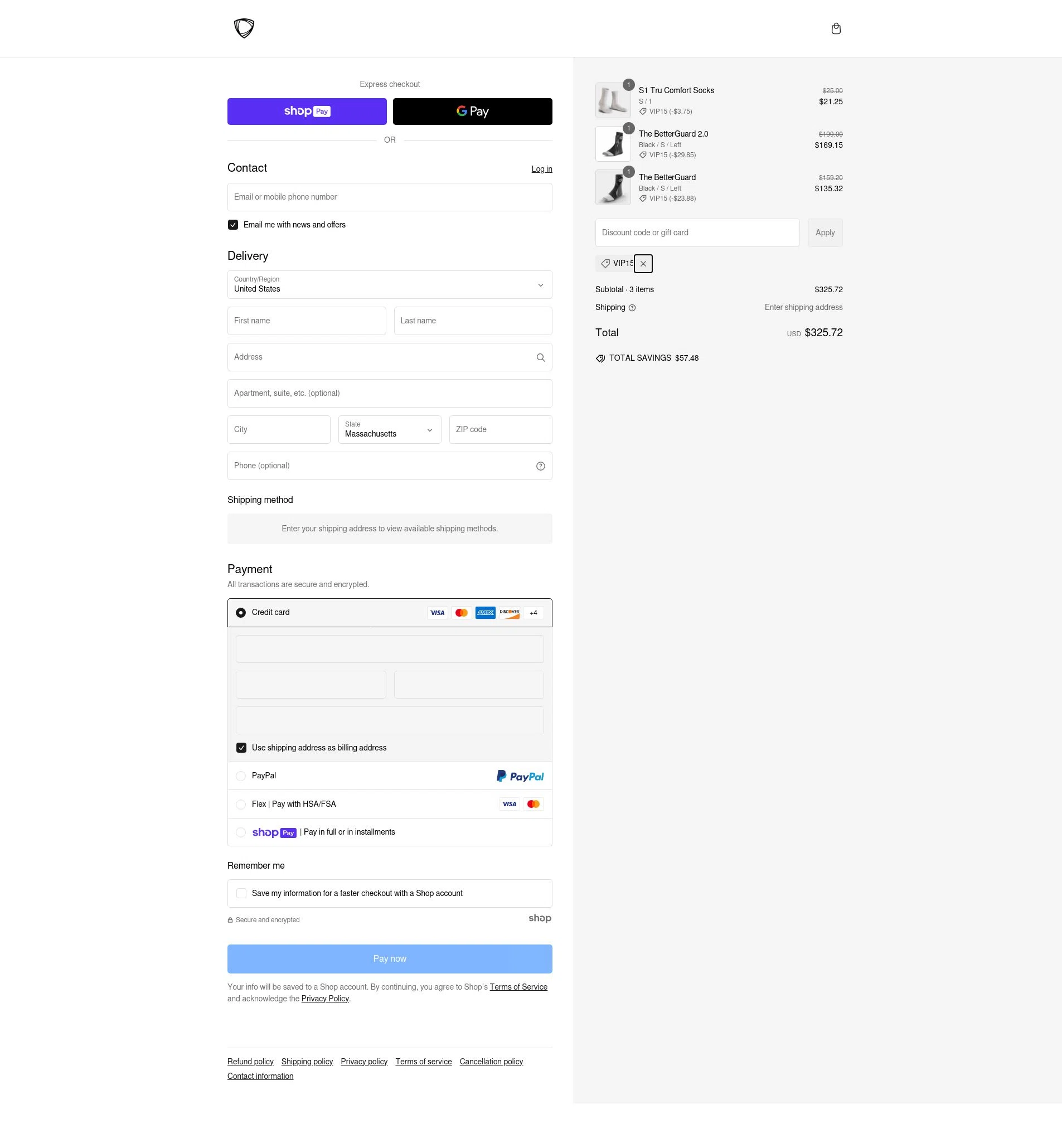 BETTERGUARDS checkout page showing BETTERGUARDS promo code box | Screenshot taken by SimplyCodes community member on Feb 28, 2025