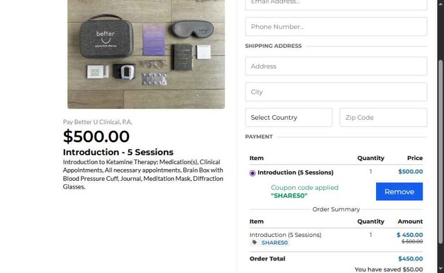 Better U checkout page showing Better U promo code box | Screenshot taken by SimplyCodes community member on Aug 11, 2025