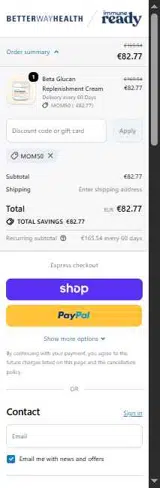 MOM50 coupon verification screenshot