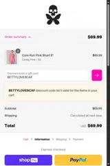BETTYLOVESCAF coupon verification screenshot