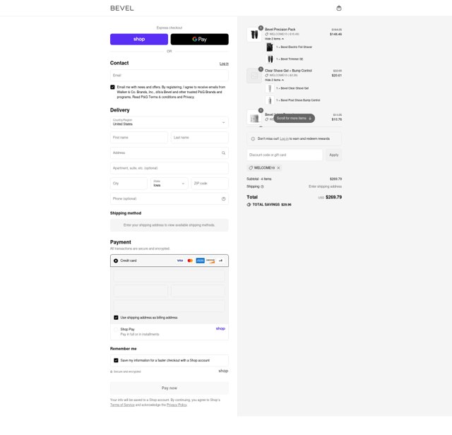 Bevel checkout page showing Bevel promo code box | Screenshot taken by SimplyCodes community member on Sep 2, 2025