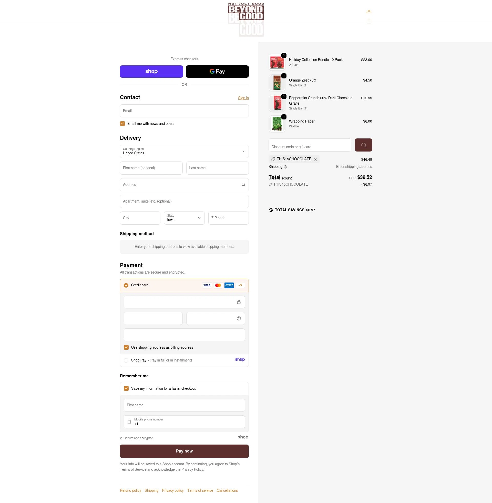 Beyond Good checkout page showing Beyond Good promo code box | Screenshot taken by SimplyCodes community member on Dec 25, 2025