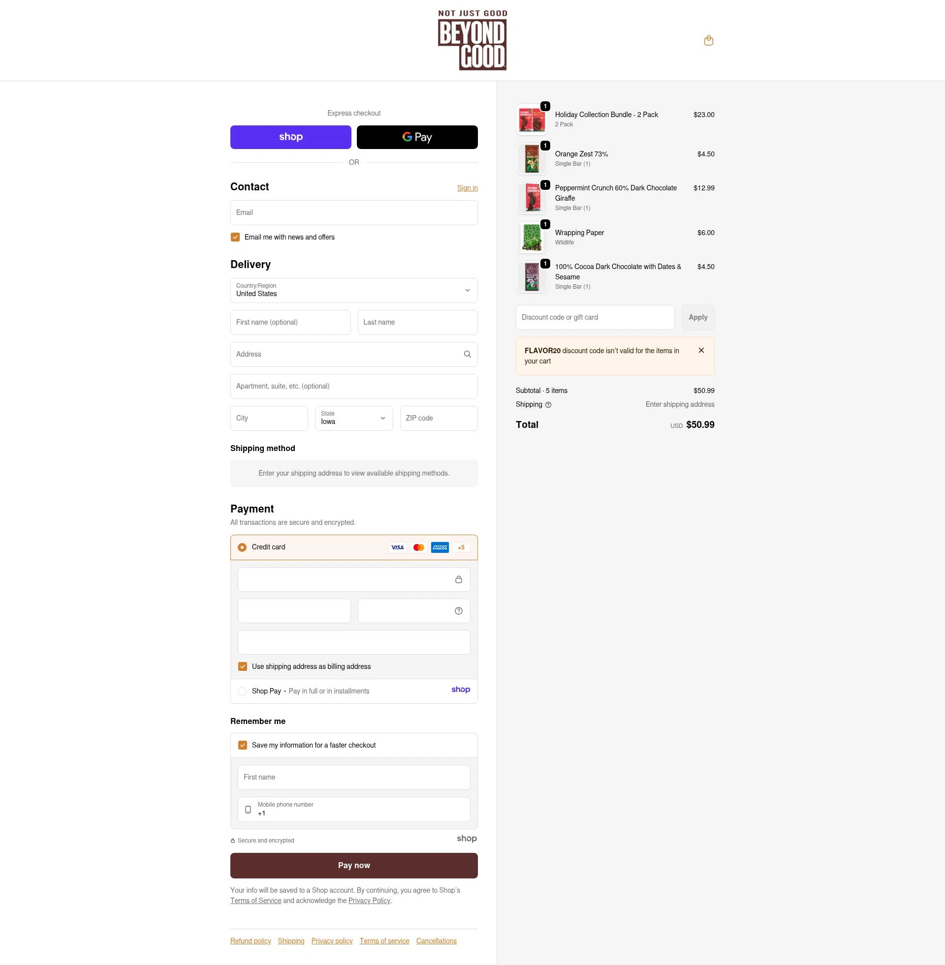 Beyond Good checkout page showing Beyond Good promo code box | Screenshot taken by SimplyCodes community member on Jan 9, 2026