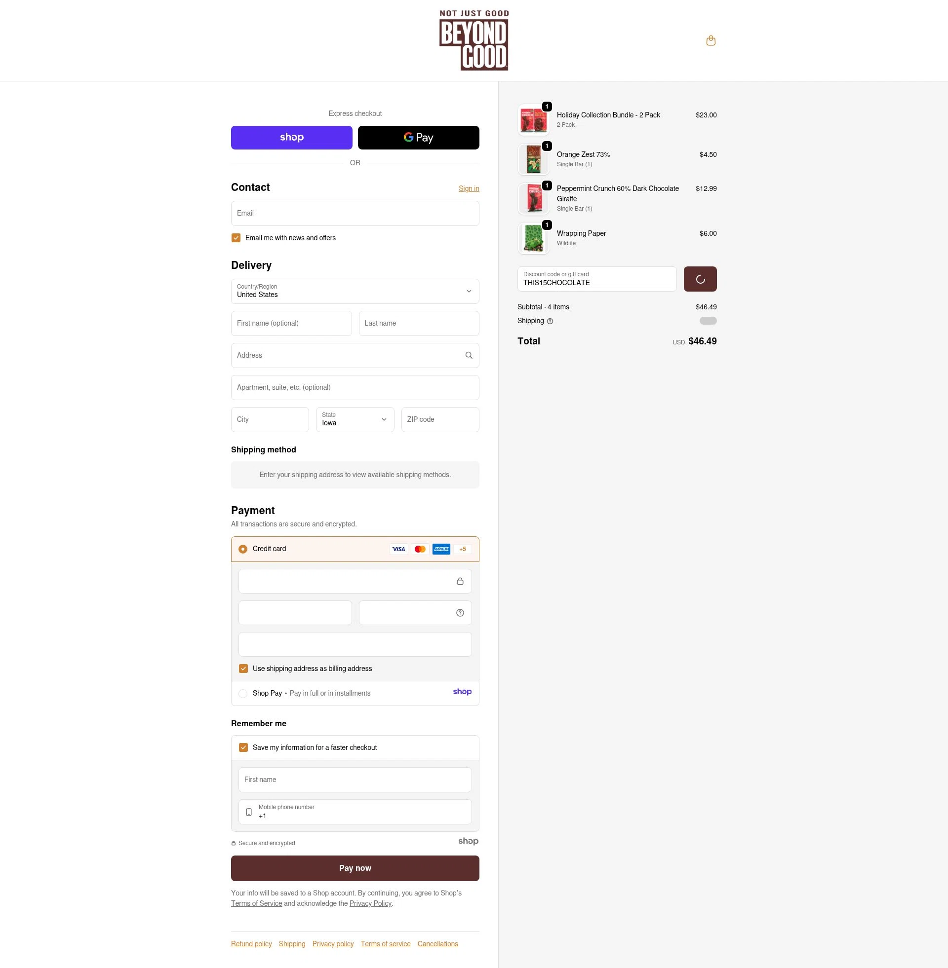 Beyond Good checkout page showing Beyond Good promo code box | Screenshot taken by SimplyCodes community member on Dec 19, 2025
