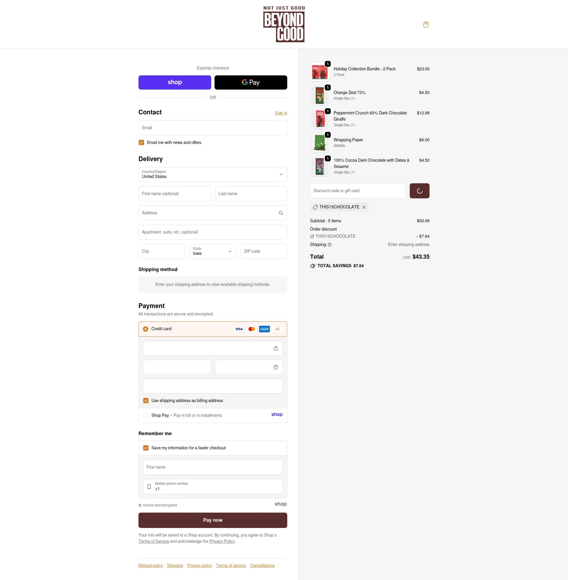 Beyond Good checkout page showing Beyond Good promo code box | Screenshot taken by SimplyCodes community member on Dec 30, 2025