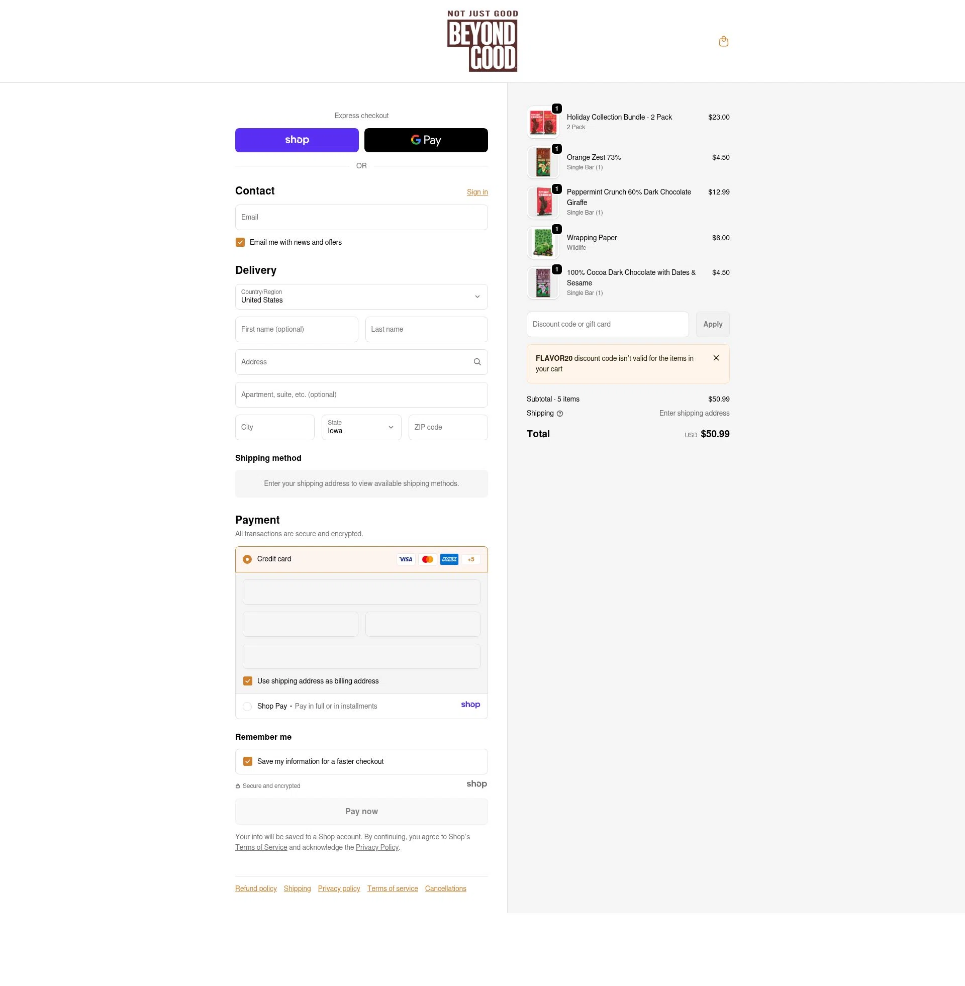 Beyond Good checkout page showing Beyond Good promo code box | Screenshot taken by SimplyCodes community member on Jan 4, 2026