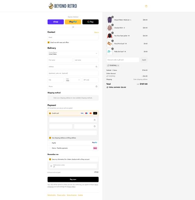 Beyond Retro checkout page showing Beyond Retro promo code box | Screenshot taken by SimplyCodes community member on Sep 12, 2025