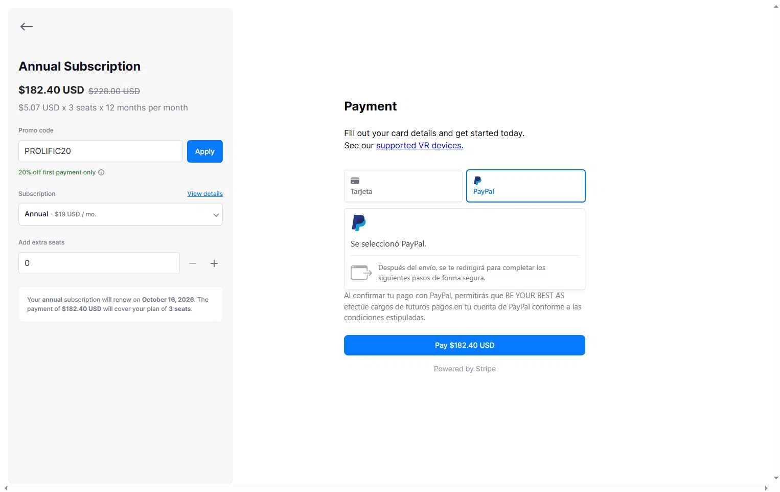Be Your Best checkout page showing Be Your Best promo code box | Screenshot taken by SimplyCodes community member on Oct 16, 2025