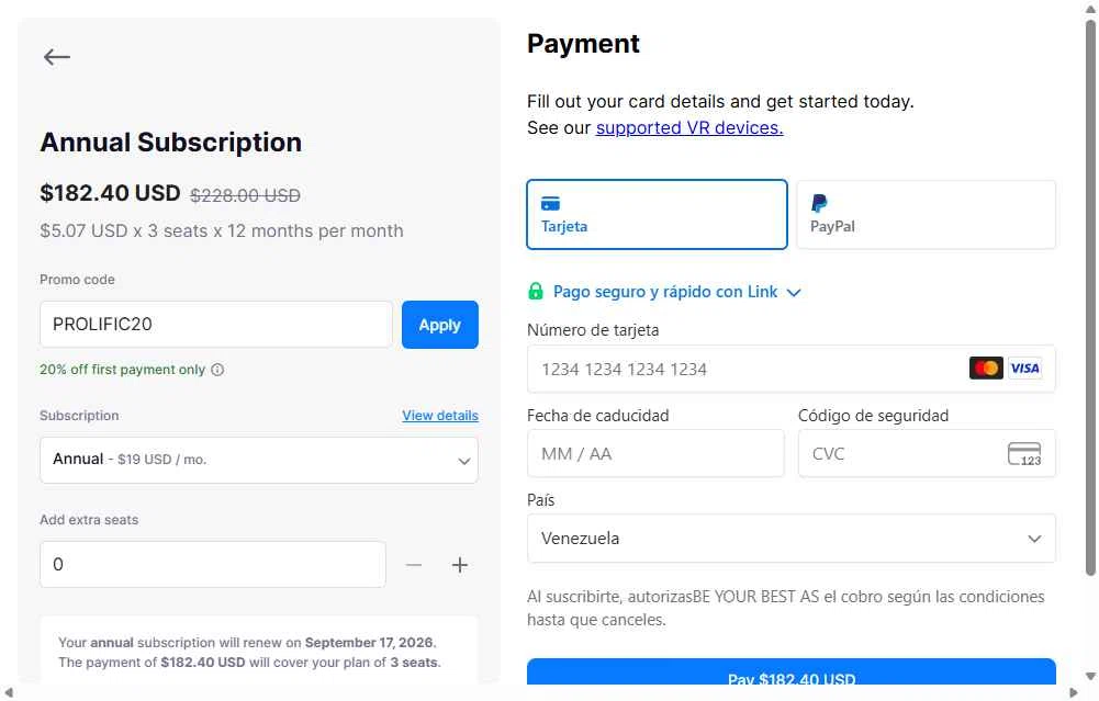 Be Your Best checkout page showing Be Your Best promo code box | Screenshot taken by SimplyCodes community member on Sep 17, 2025