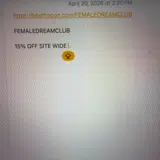 FEMALEDREAMCLUB coupon verification screenshot
