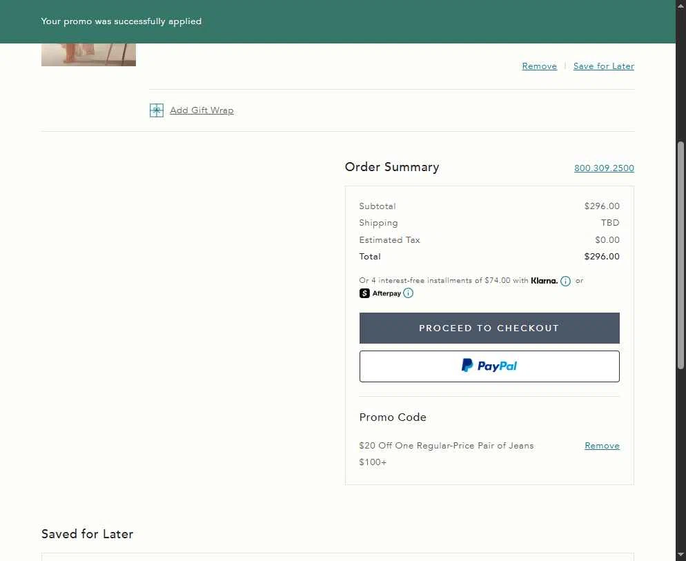 BHLDN checkout page showing BHLDN promo code box | Screenshot taken by SimplyCodes community member on May 17, 2025