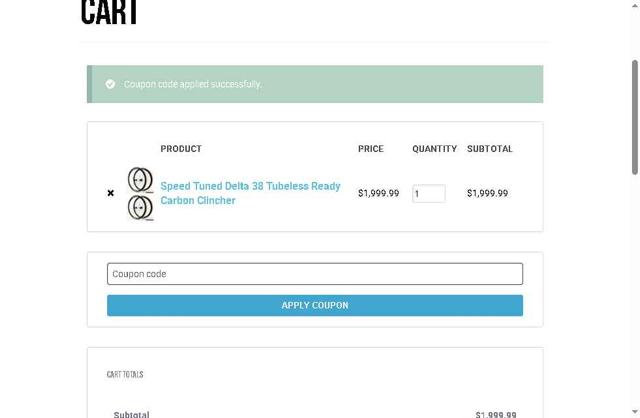 Bicycle Wheel Warehouse checkout page showing Bicycle Wheel Warehouse coupon code box | Screenshot taken by SimplyCodes community member on Aug 2, 2025
