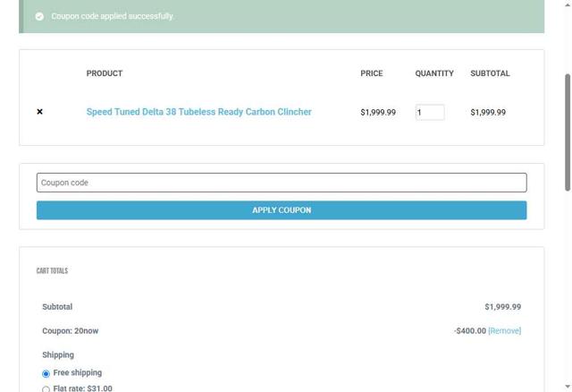Bicycle Wheel Warehouse checkout page showing Bicycle Wheel Warehouse coupon code box | Screenshot taken by SimplyCodes community member on Aug 2, 2025