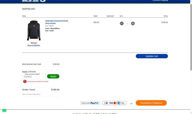Big 5 Sporting Goods checkout page showing Big 5 Sporting Goods promo code box | Screenshot taken by SimplyCodes community member on Sep 13, 2025