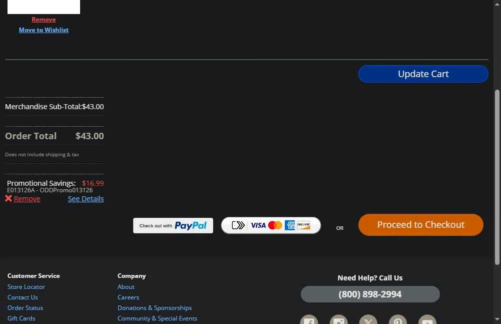 Big 5 Sporting Goods checkout page showing Big 5 Sporting Goods promo code box | Screenshot taken by SimplyCodes community member on Jan 31, 2026