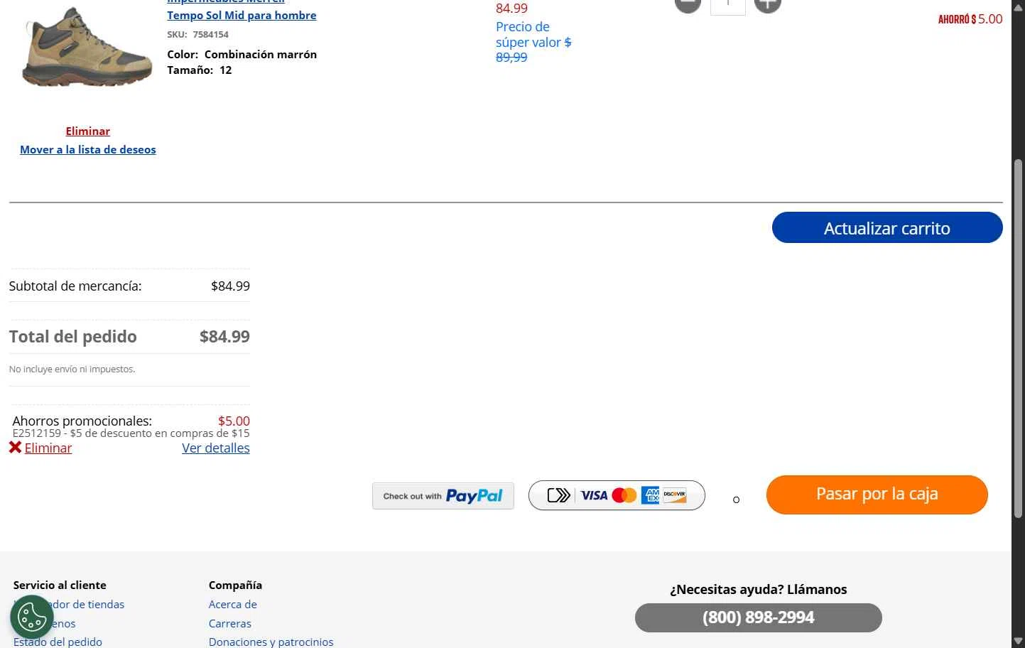 Big 5 Sporting Goods checkout page showing Big 5 Sporting Goods promo code box | Screenshot taken by SimplyCodes community member on Dec 15, 2025