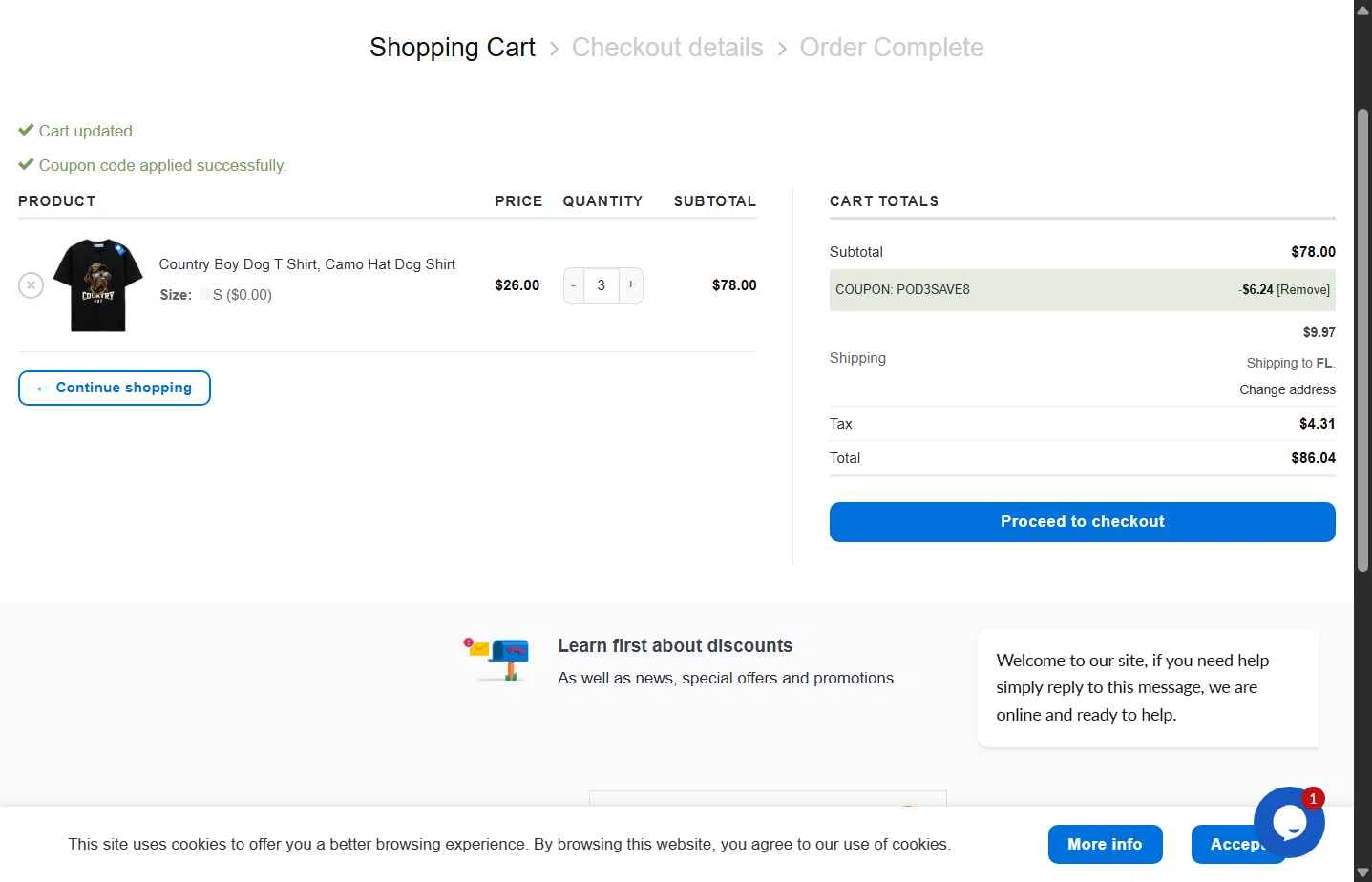 BigEasyMart.com checkout page showing BigEasyMart.com coupon code box | Screenshot taken by SimplyCodes community member on Nov 17, 2025