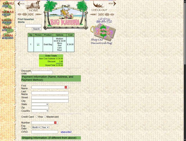 Big Kahuna checkout page showing Big Kahuna promo code box | Screenshot taken by SimplyCodes community member on Jul 15, 2025