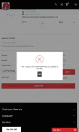 HAPPYSHIPPING coupon verification screenshot