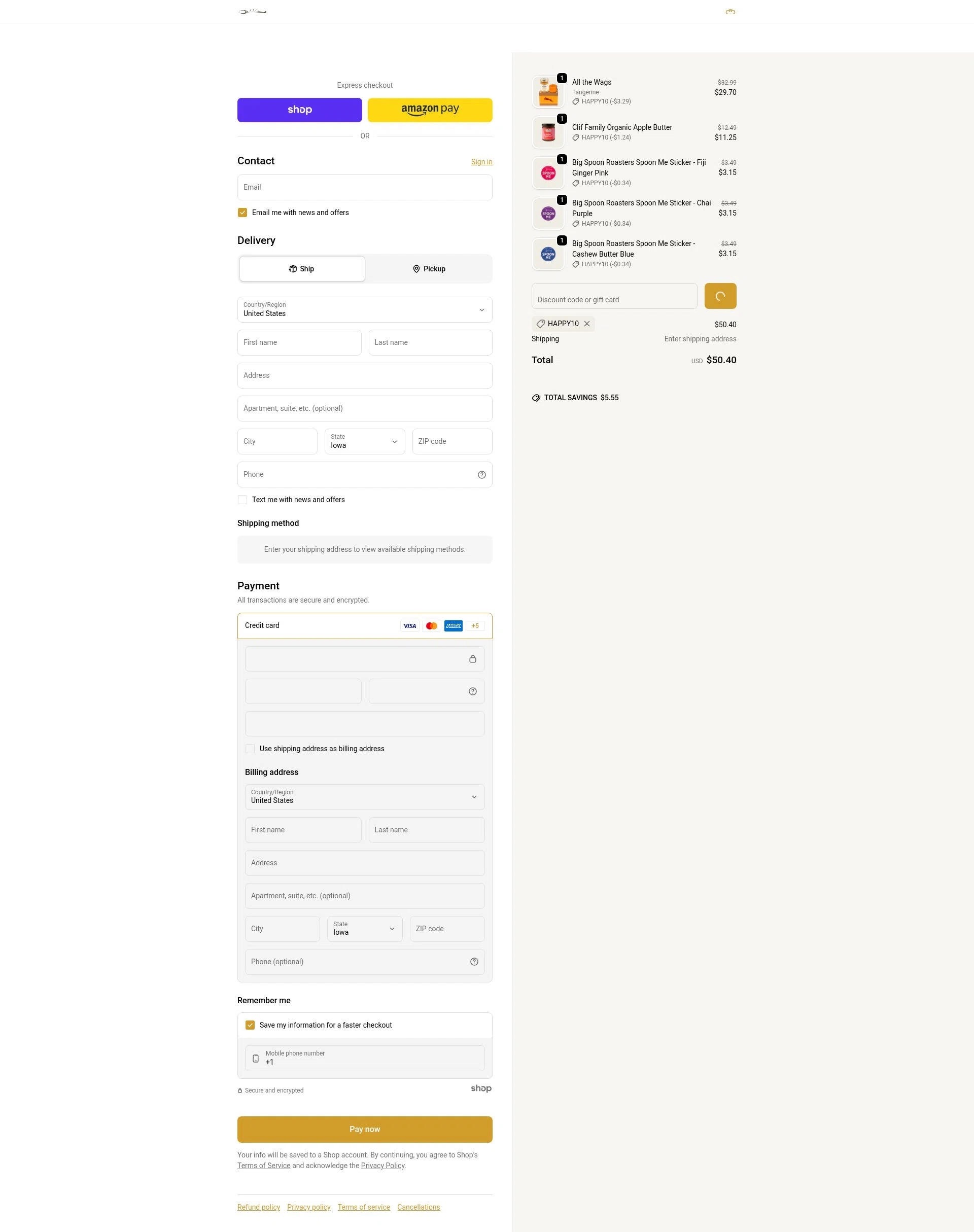 Big Spoon Roasters checkout page showing Big Spoon Roasters discount code box | Screenshot taken by SimplyCodes community member on Jan 23, 2026