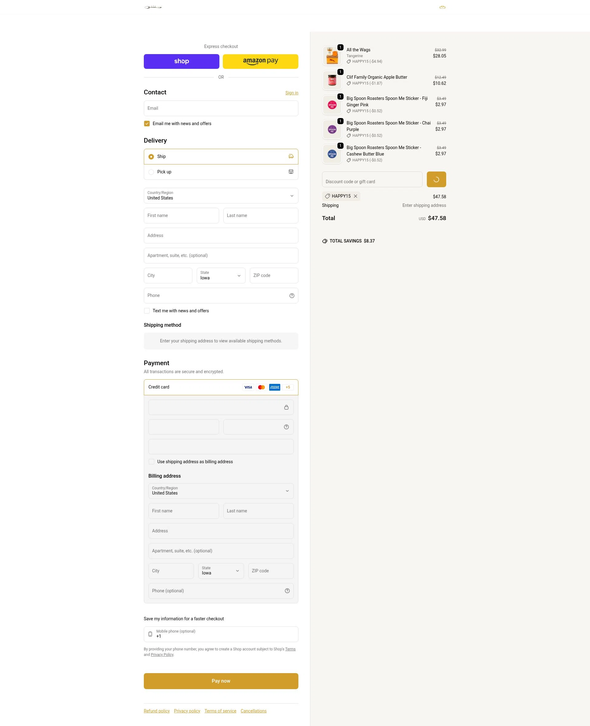 Big Spoon Roasters checkout page showing Big Spoon Roasters discount code box | Screenshot taken by SimplyCodes community member on Feb 1, 2026