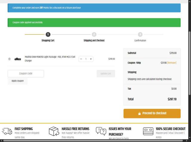 Big Tex Ordnance checkout page showing Big Tex Ordnance coupon code box | Screenshot taken by SimplyCodes community member on Sep 11, 2025