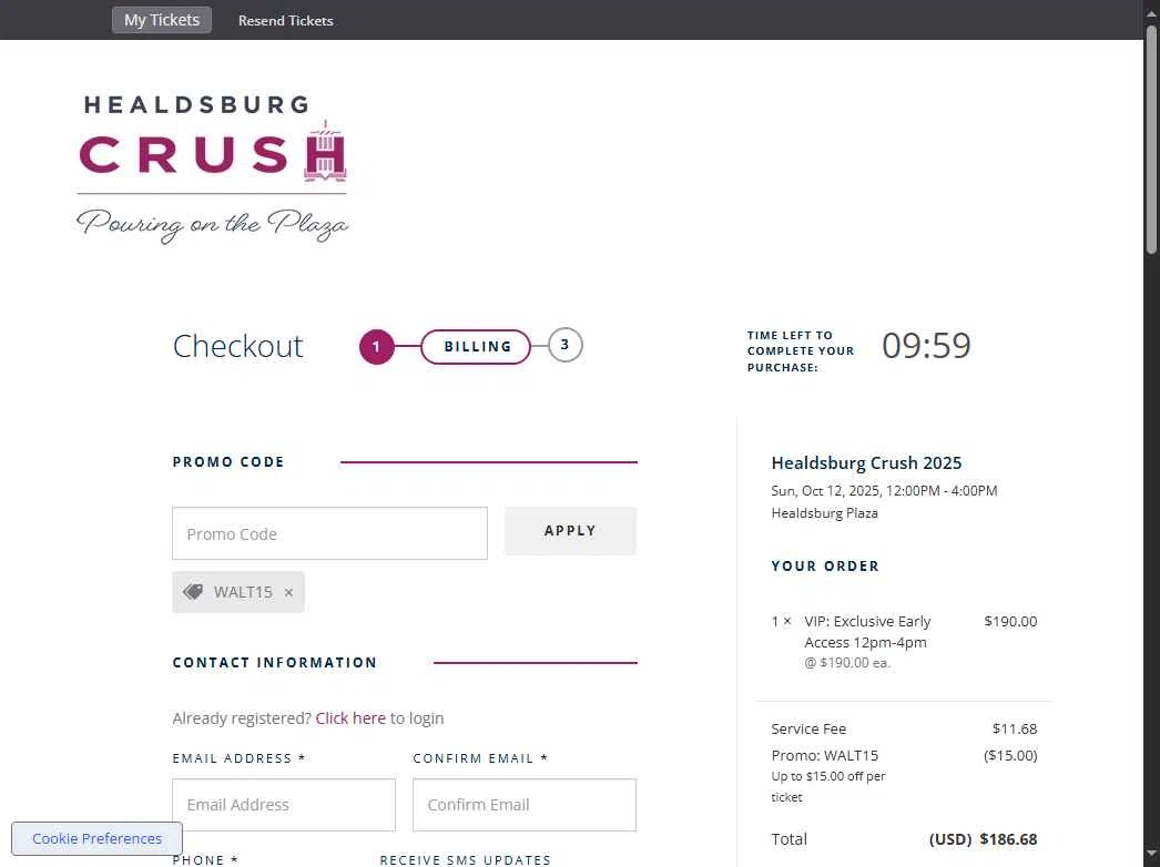 Big Tickets checkout page showing Big Tickets promo code box | Screenshot taken by SimplyCodes community member on Oct 4, 2025