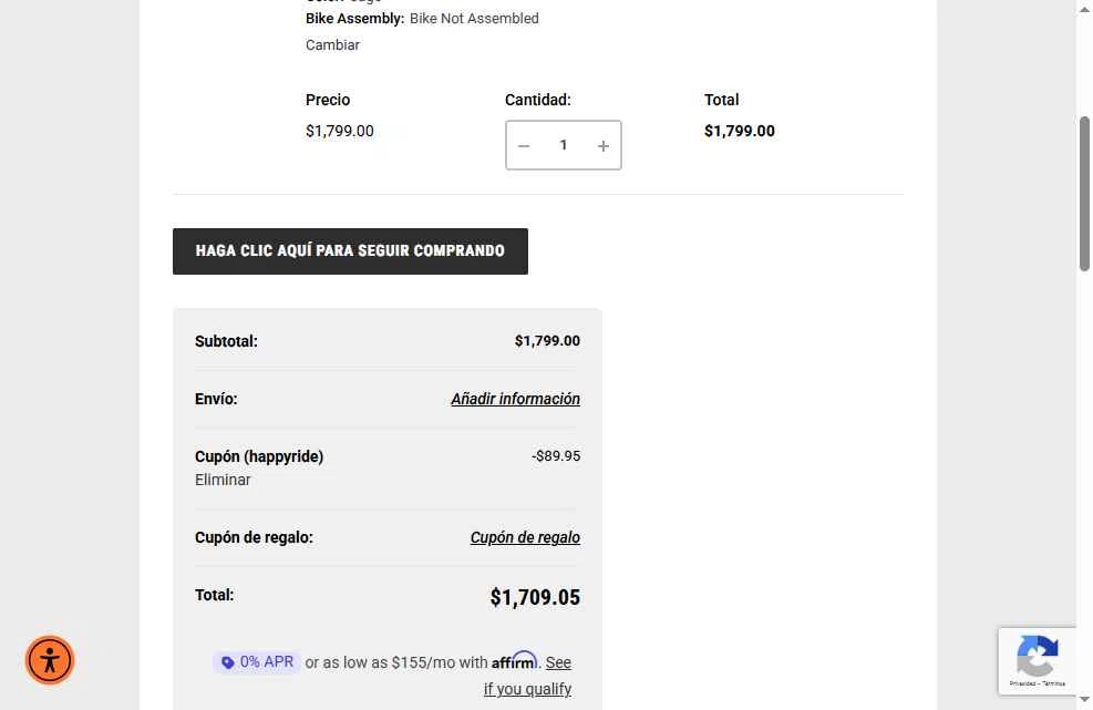 Bike Attack checkout page showing Bike Attack promo code box | Screenshot taken by SimplyCodes community member on Jul 4, 2025