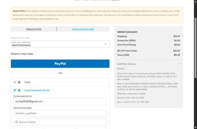 BikeFlights checkout page showing BikeFlights promo code box | Screenshot taken by SimplyCodes community member on Sep 16, 2025
