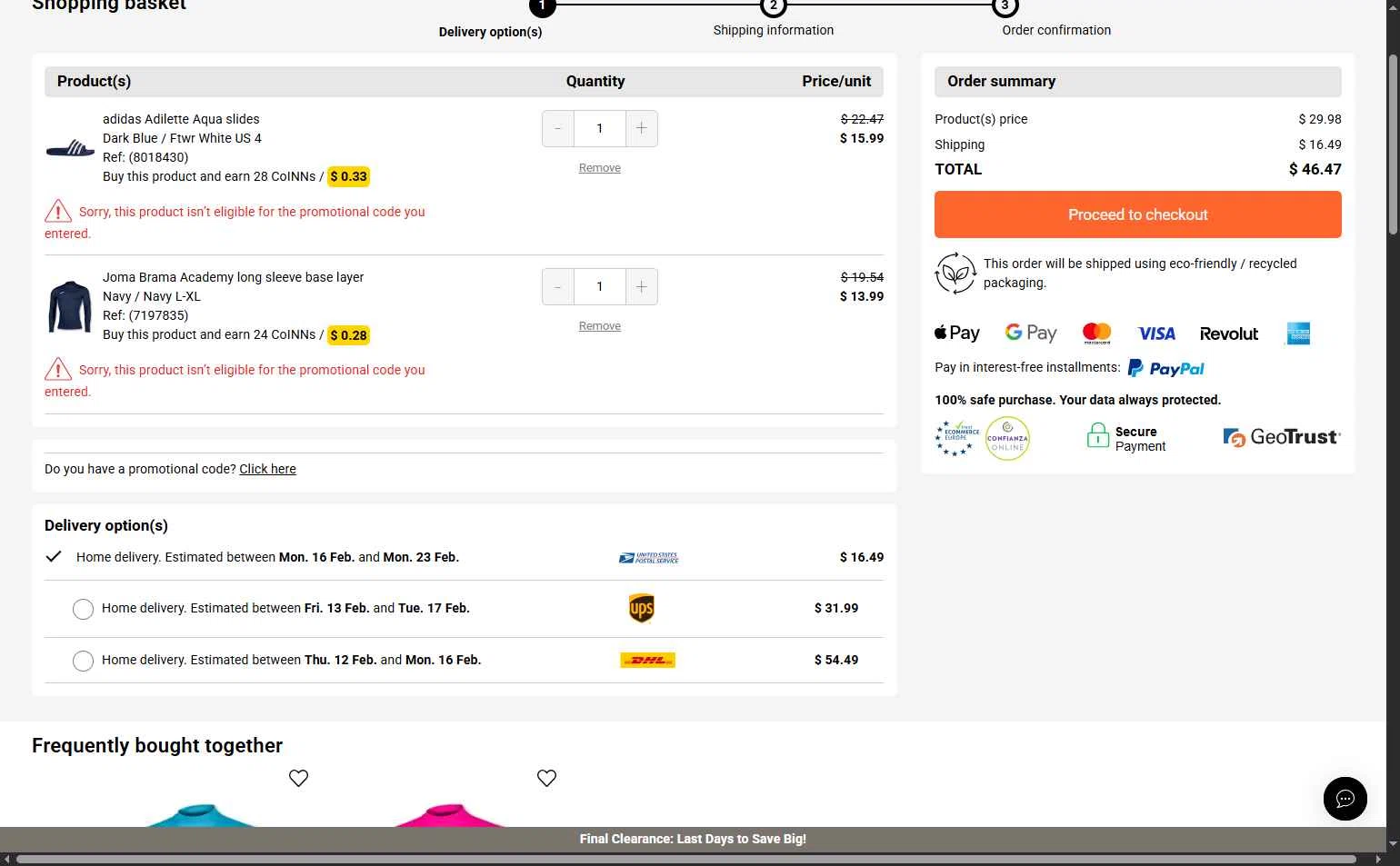 Bikeinn checkout page showing Bikeinn promo code box | Screenshot taken by SimplyCodes community member on Feb 9, 2026
