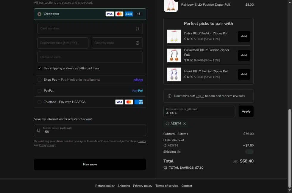 BILLY Footwear checkout page showing BILLY Footwear discount code box | Screenshot taken by SimplyCodes community member on Feb 11, 2026