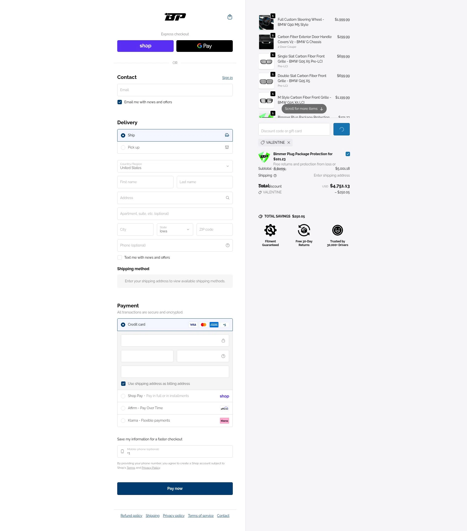 Bimmer Plug checkout page showing Bimmer Plug discount code box | Screenshot taken by SimplyCodes community member on Feb 10, 2026