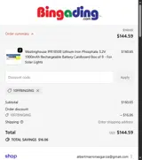 10ffbinging coupon verification screenshot