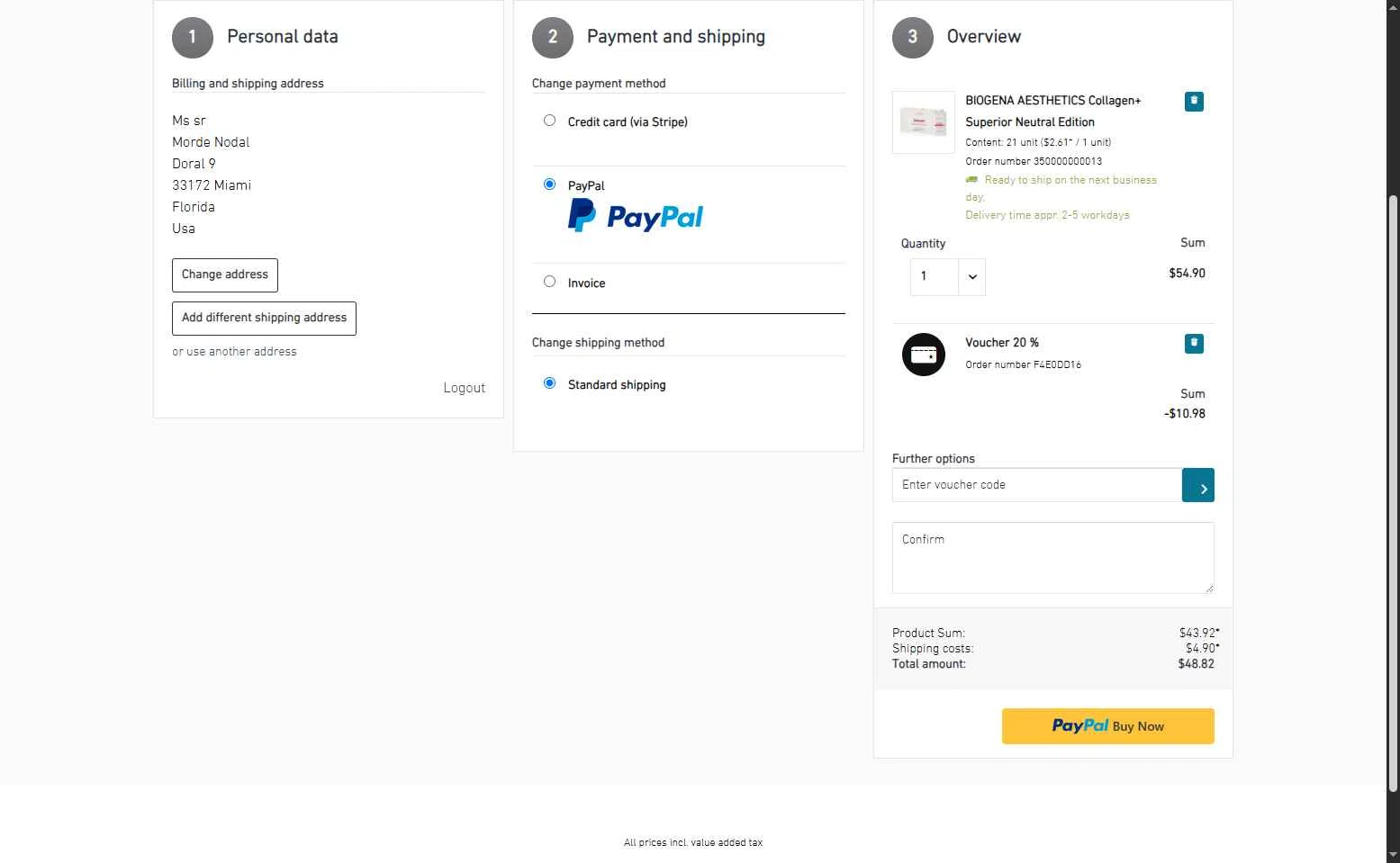 Biogena checkout page showing Biogena promo code box | Screenshot taken by SimplyCodes community member on Apr 22, 2025