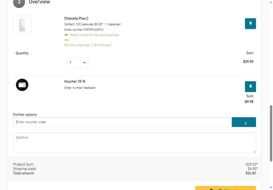 Biogena checkout page showing Biogena promo code box | Screenshot taken by SimplyCodes community member on Apr 1, 2025