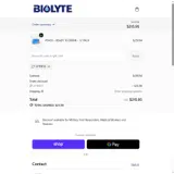 BIOLYTE coupon verification screenshot