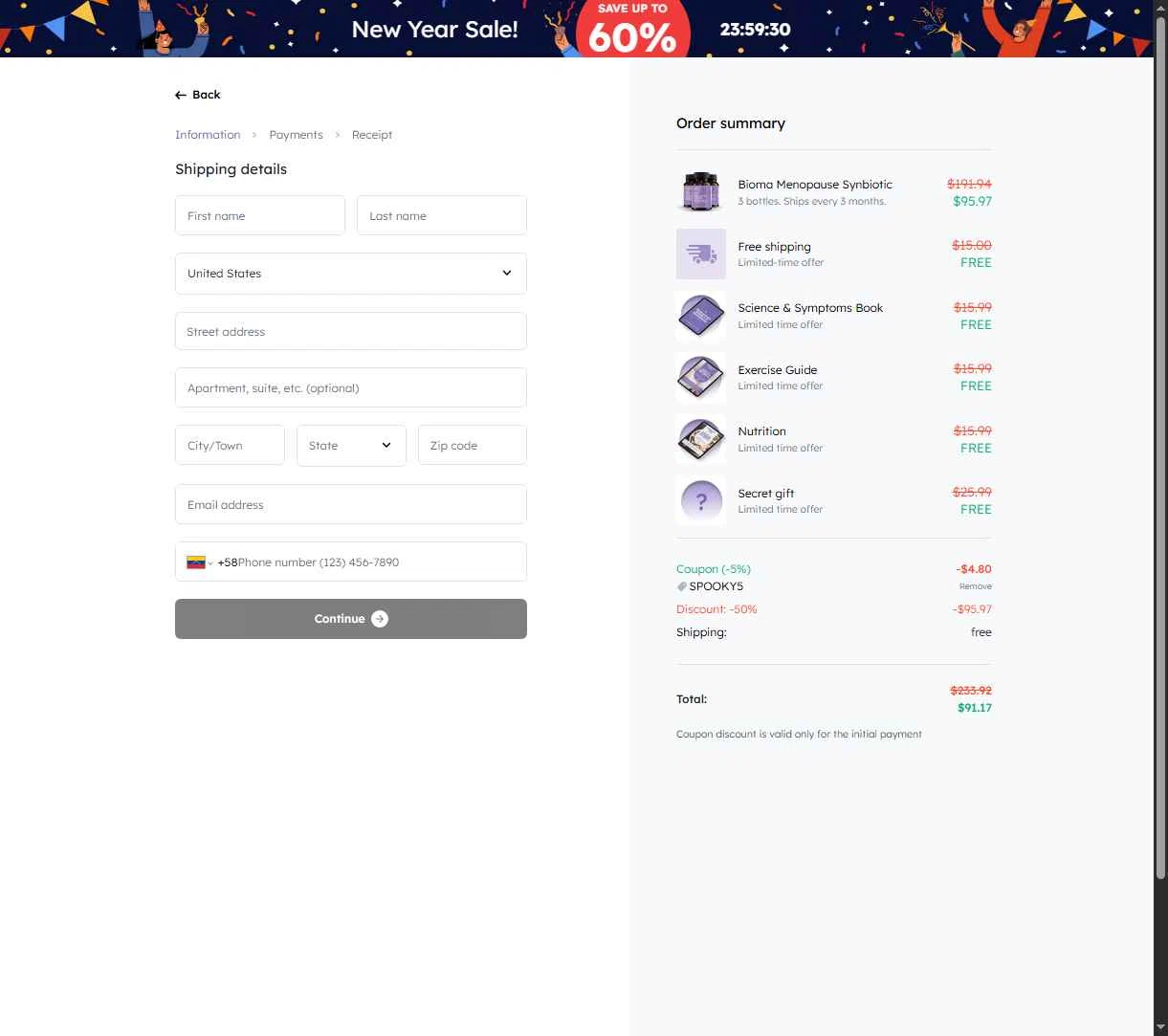 Bioma.Health checkout page showing Bioma.Health promo code box | Screenshot taken by SimplyCodes community member on Jan 31, 2026