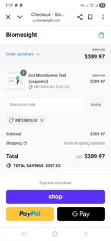 METABOLIX coupon verification screenshot