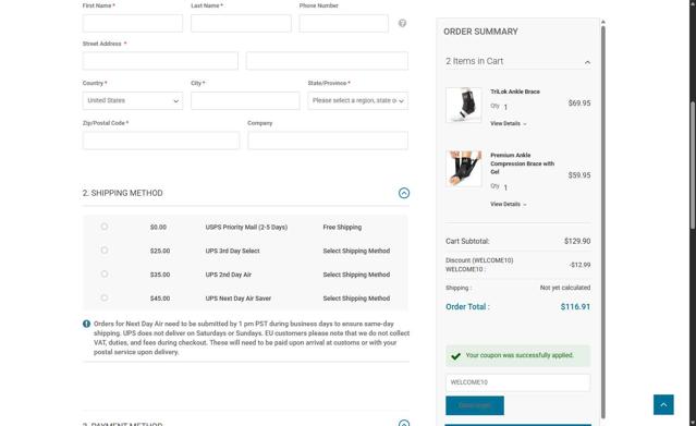BioSkin checkout page showing BioSkin promo code box | Screenshot taken by SimplyCodes community member on May 30, 2025
