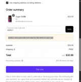 ADRQ1 coupon verification screenshot